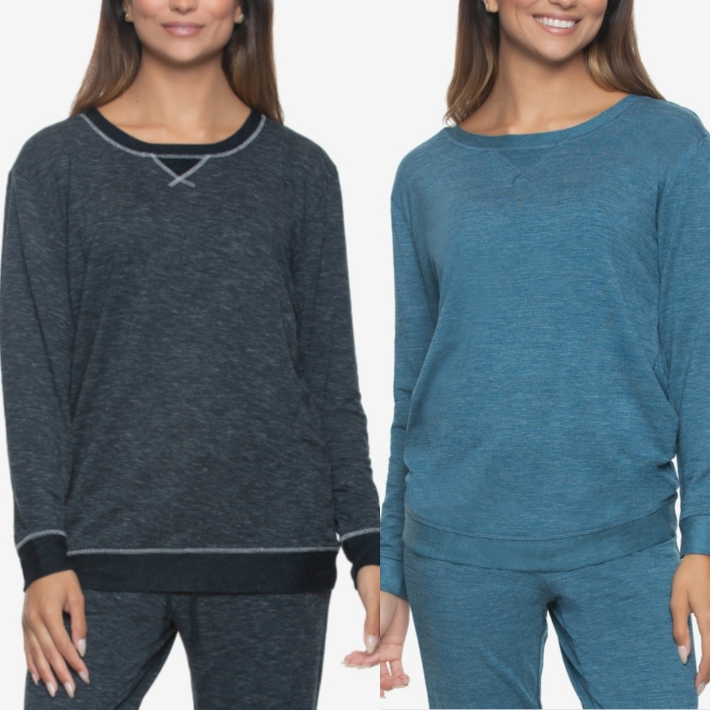 Felina Taylor Boyfriend Sleep Sweatshirt. Black or Blue